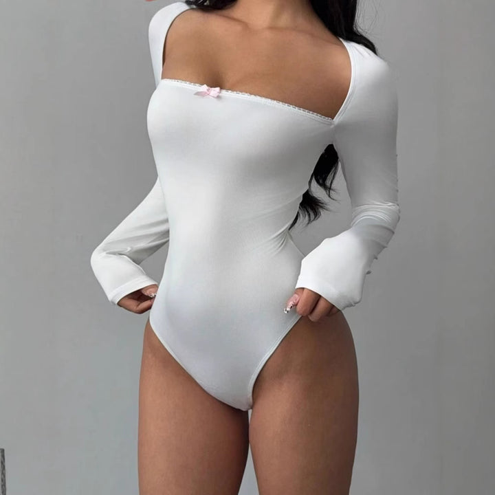 Dame Figurtilpasset Langærmet Bodystocking med elegant U-udskæring Skovae
