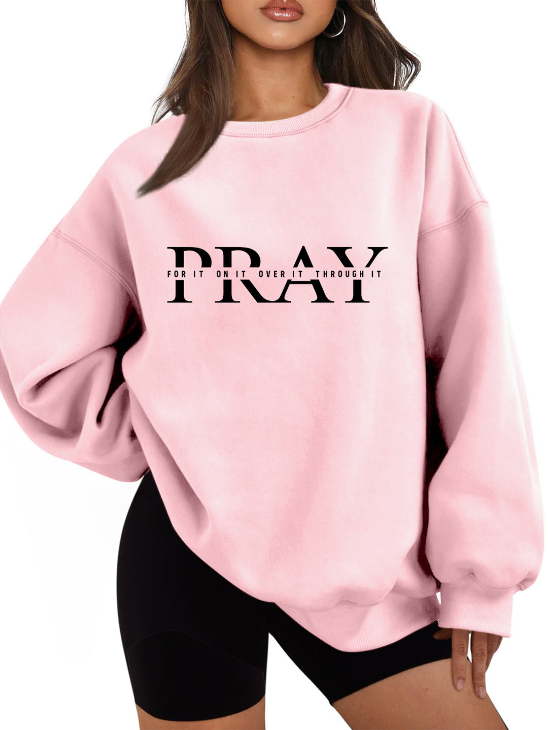 Kvinders sweatshirt med oversized snit og inspirerende print Stilla
