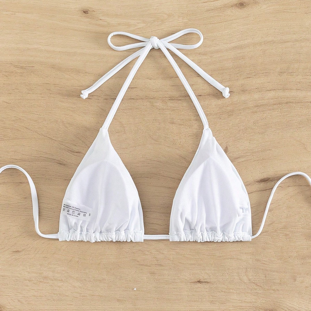 Dame trekantet bikini top med justerbare stropper og elastisk bånd Skovae