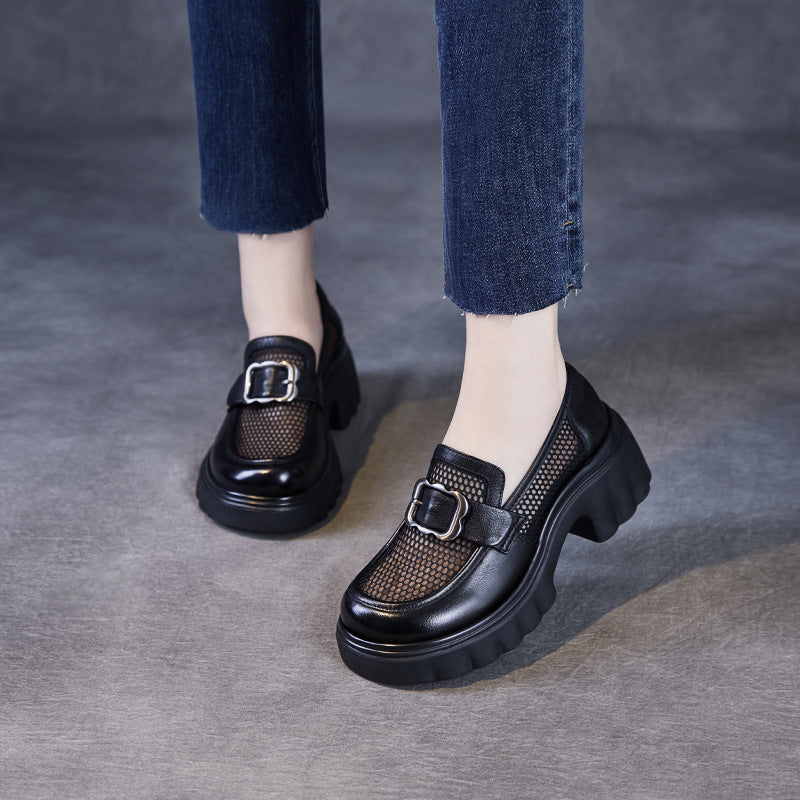 Damer Chunky Platform Slippers med Mesh-design og dekorativ spænde Stilla