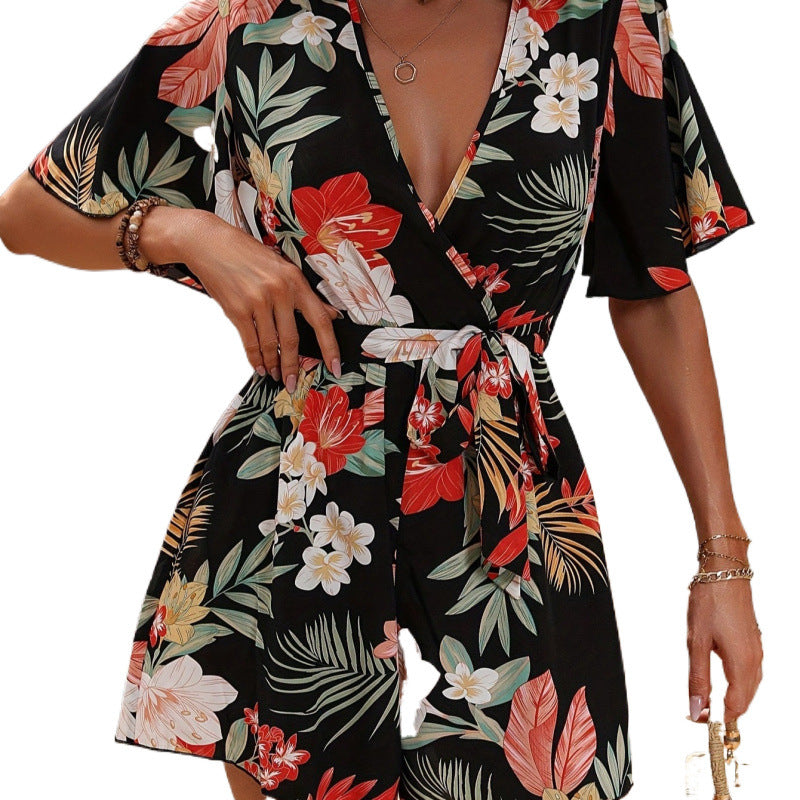 Dame Floral Bindefront Jumpsuit Stilla