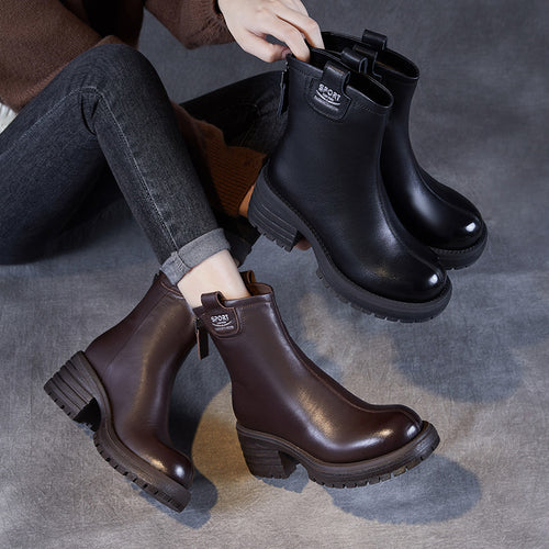 Dame Sleek Mid-Calf Blokhæl Støvler med vejrbestandigt design Stilla