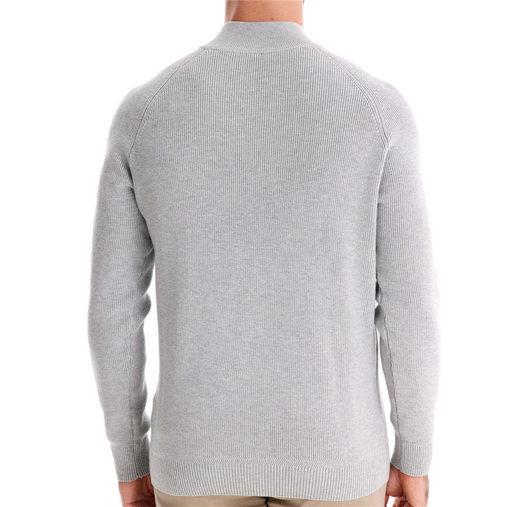 Herre ståkravepullover med elegant struktur og praktisk halvlynlås Stilla
