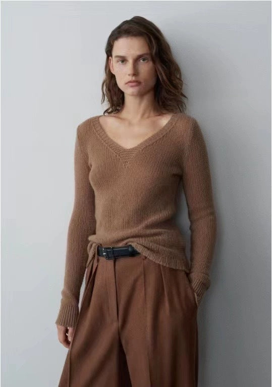 Damer hyggelig V-hals sweater Stilla