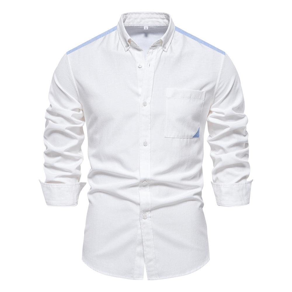 Herre Button-Down Skjorte med moderne skulderdesign og praktisk brystlomme Stilla