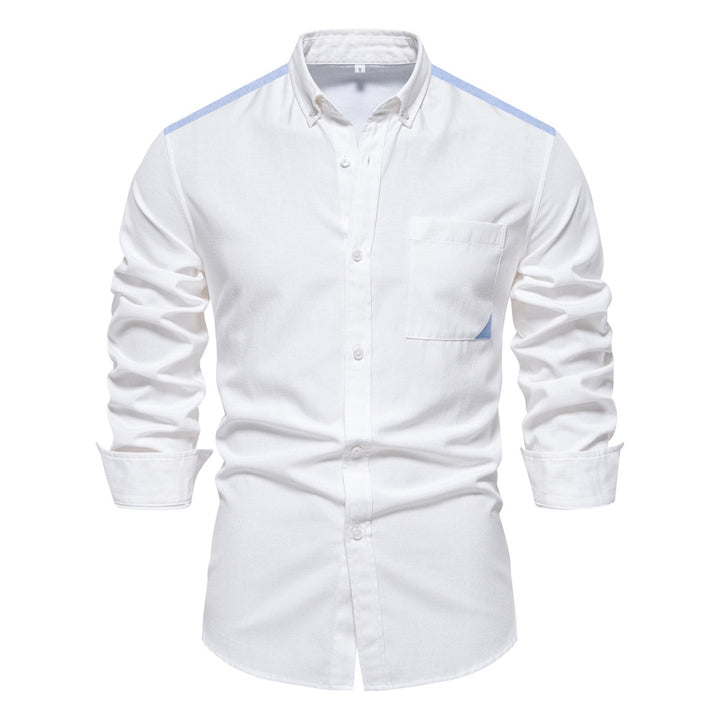 Herre Button-Down Skjorte med moderne skulderdesign og praktisk brystlomme Stilla