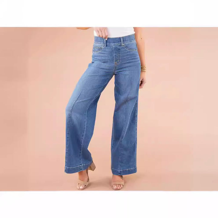 Dame Løst skårne jeans med høje lommer og elegant design Stilla