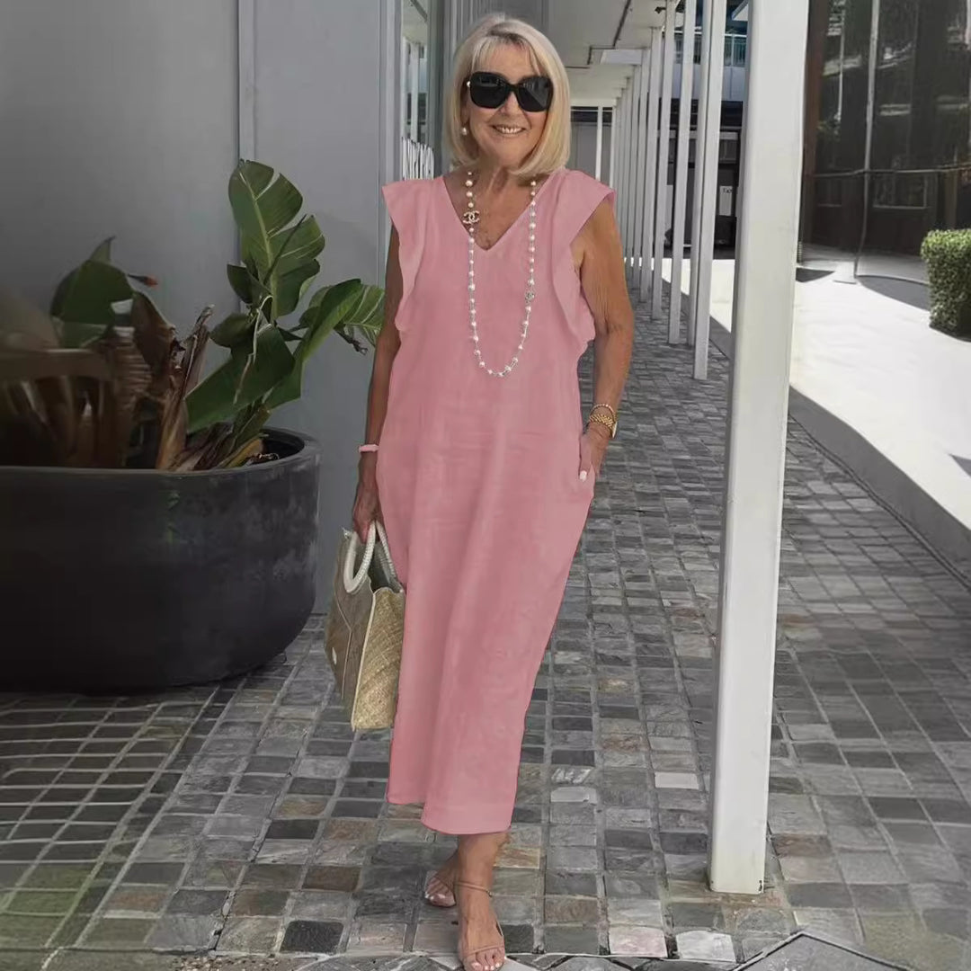 Maxikjole i Boho-stil til damer med flæsekant Stilla