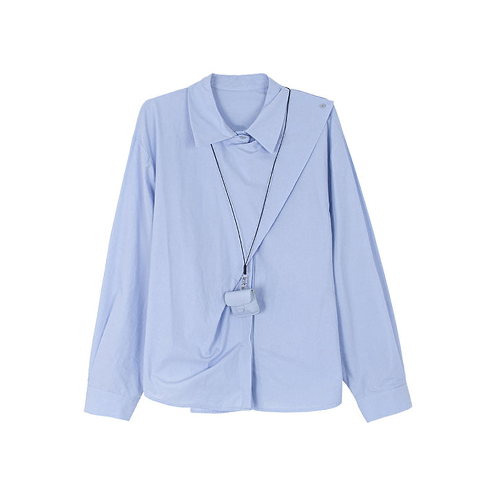 Dame oversized skjorte med moderne ærmer og elegant krave Stilla