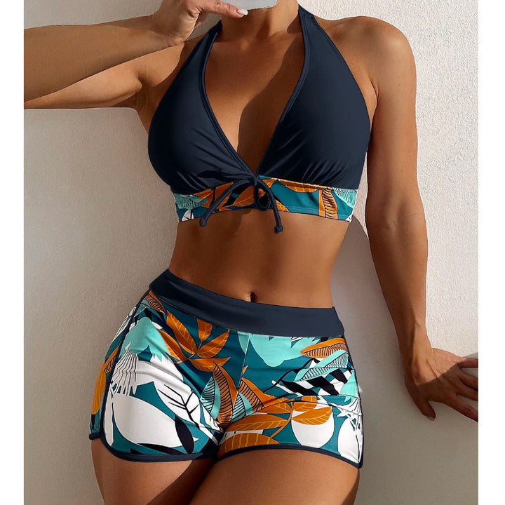 Dame Højkvalitets bikini-sæt med moderne tanga og justerbare stropper Skovae