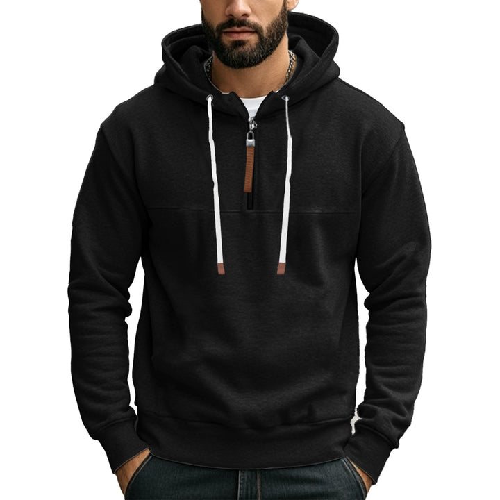 Herre Hoodie med halv lynlås og behagelig pasform Stilla