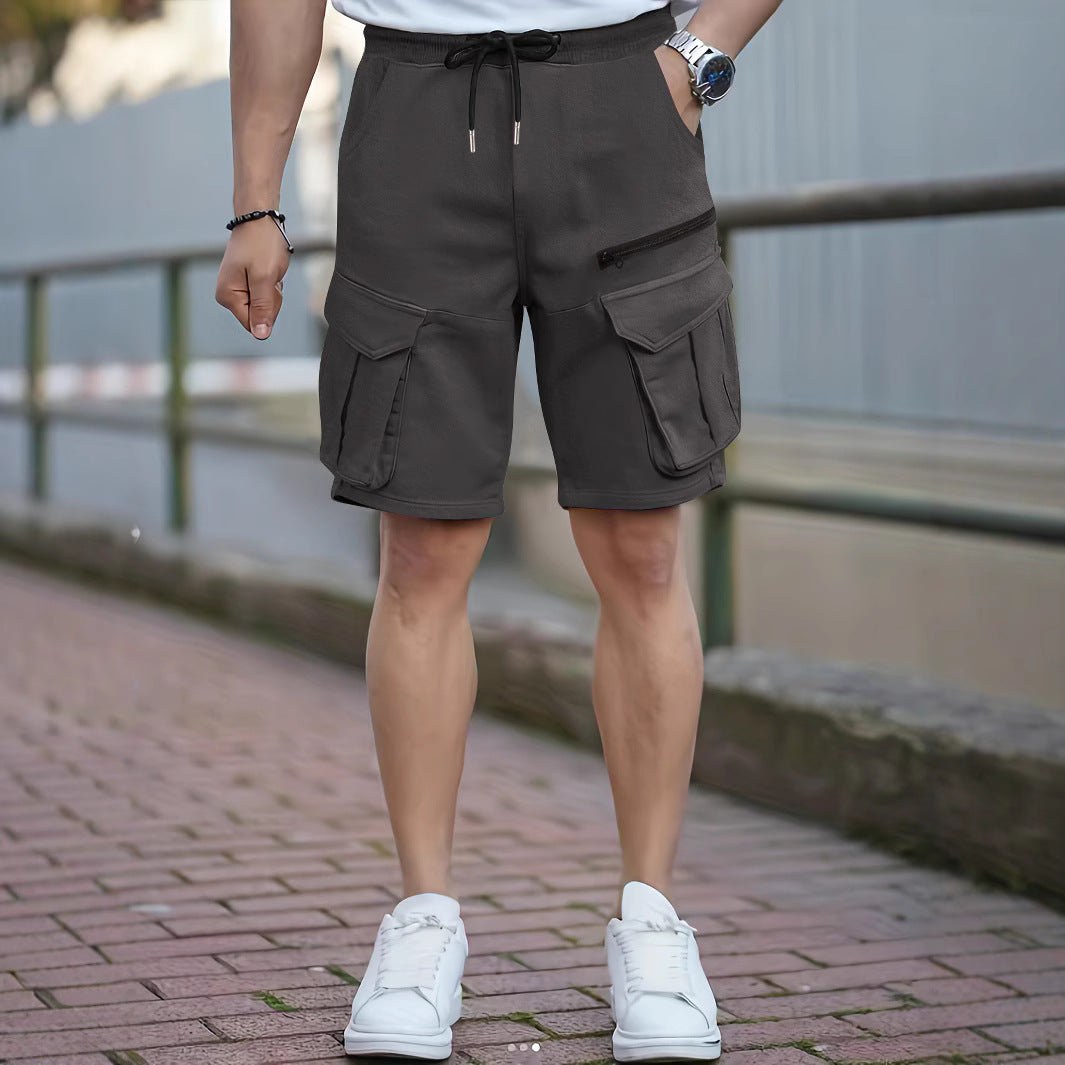 Herrer Cargo-shorts med multifunktionelle lommer og elastisk talje Stilla