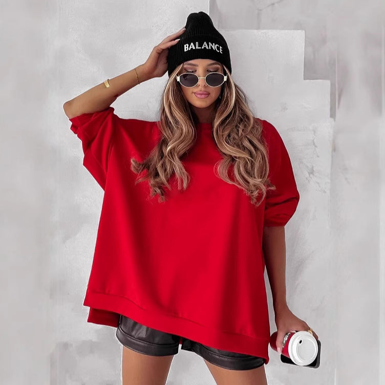 Dame Oversized Sweatshirt med afslappet snit og minimalistisk udseende Stilla