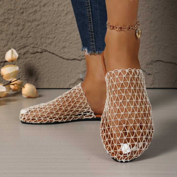 Damer Åbne Net-Sandaler med elegant Flet-Design Stilla