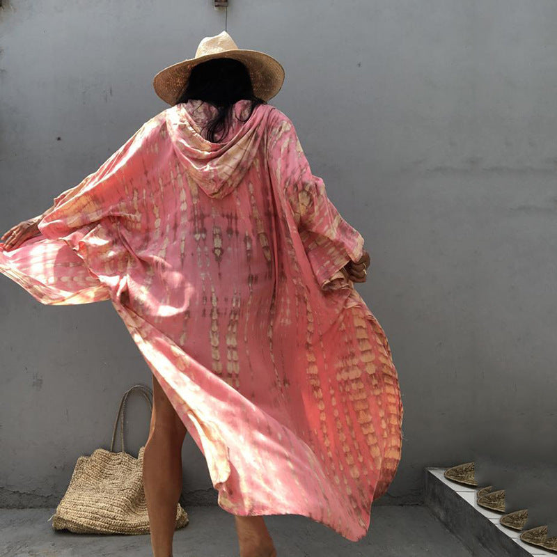 Dame Strand-Kaftan med hætte og luftig pasform Stilla