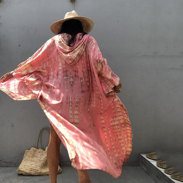 Dame Strand-Kaftan med hætte og luftig pasform Stilla