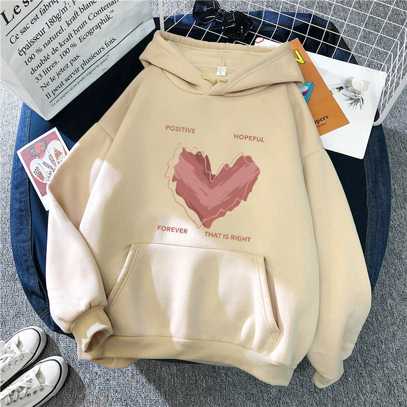 Kvindernes hoodie med inspirerende hjerte-motiv Skovae