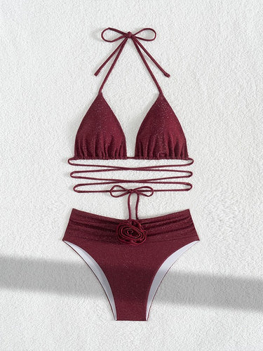 Dame Funklende Halterneck-Bikini-Sæt Stilla