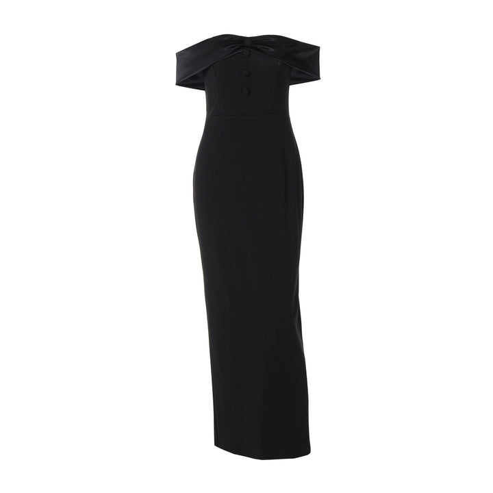 Damer Damerud Maxi-kjole med off-shoulder design og elegante knapdetaljer Skovae