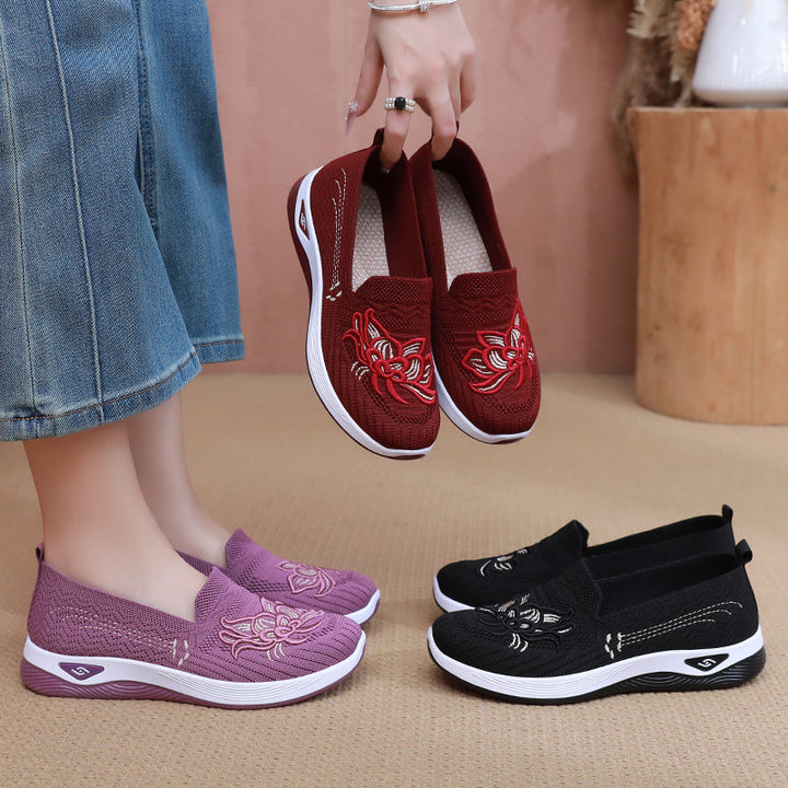 Dame Kvalitets- og stilfulde Slip-On Sko med blomsterdesign Stilla
