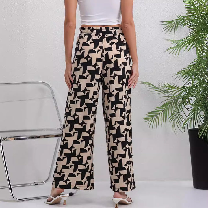 Dame løse chinos i geometrisk design Stilla