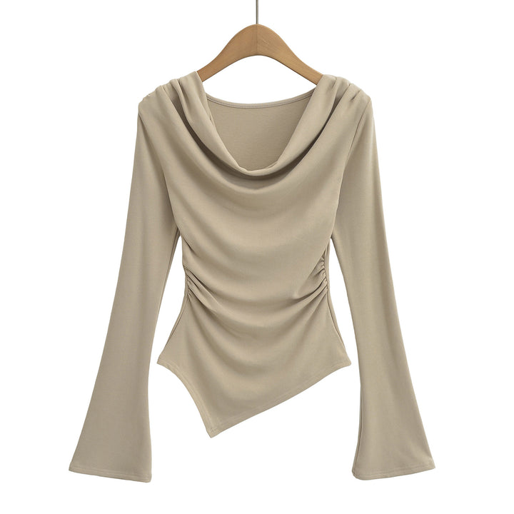Dame asymmetrisk top med elegant indpakningsdesign og ekstravagante draperingseffekter Stilla