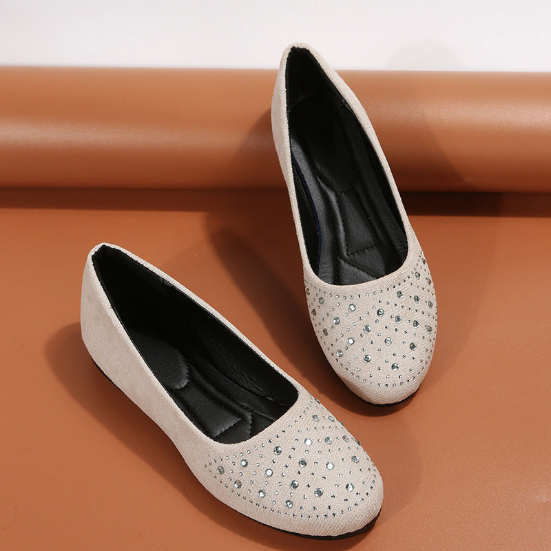 Dame Ballerina-sko med elegante strass-applikationer Stilla