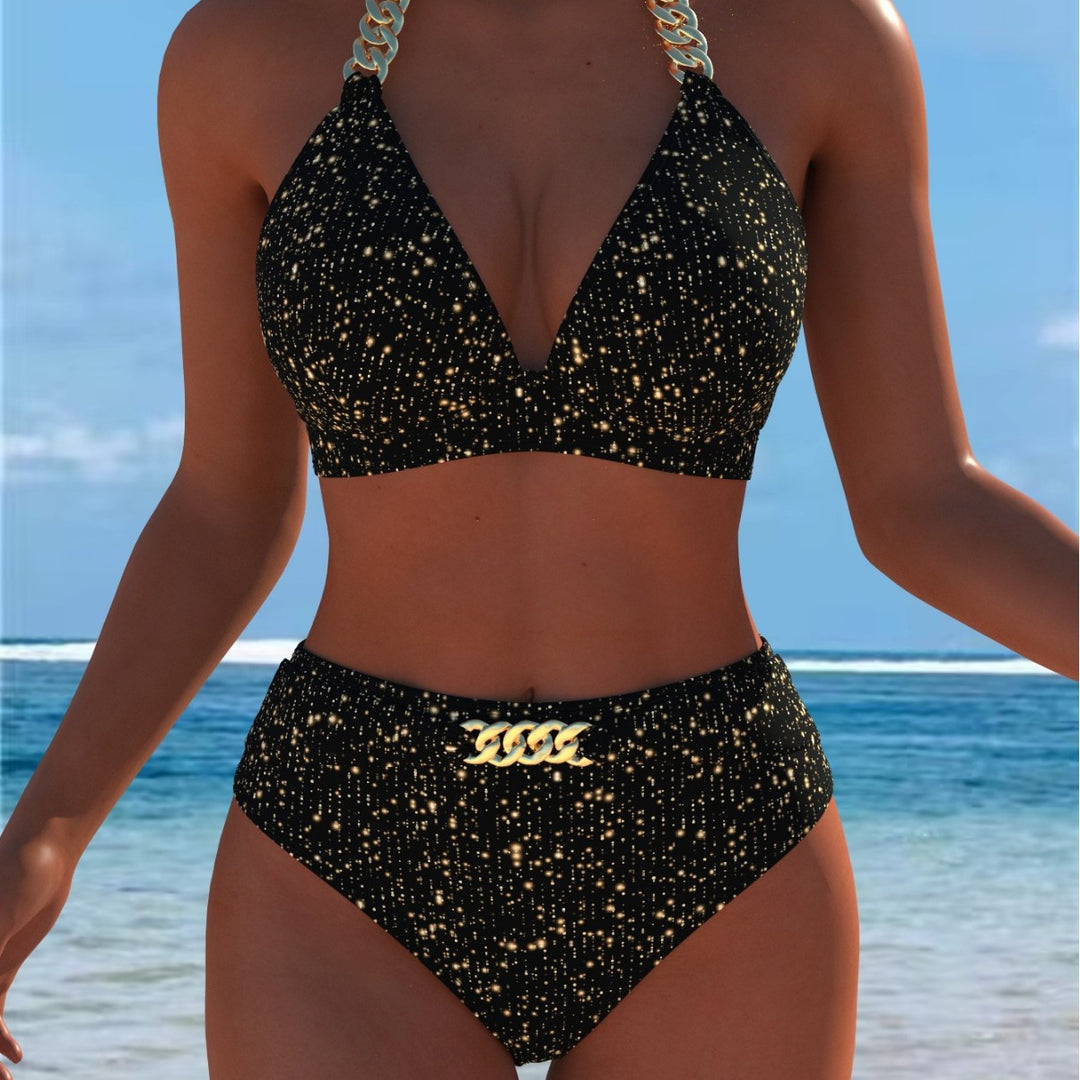 Dame Bikini med luksuriøst marmor mønster og fine detaljer Skovae