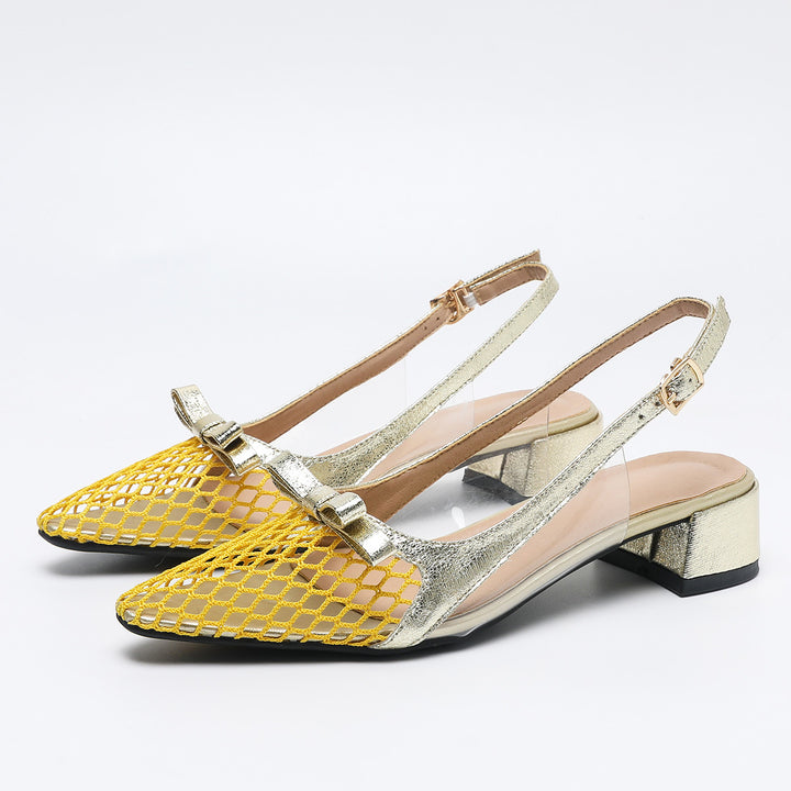 Dame Slingback sko med moderigtigt netdesign og elegant glimmer Stilla