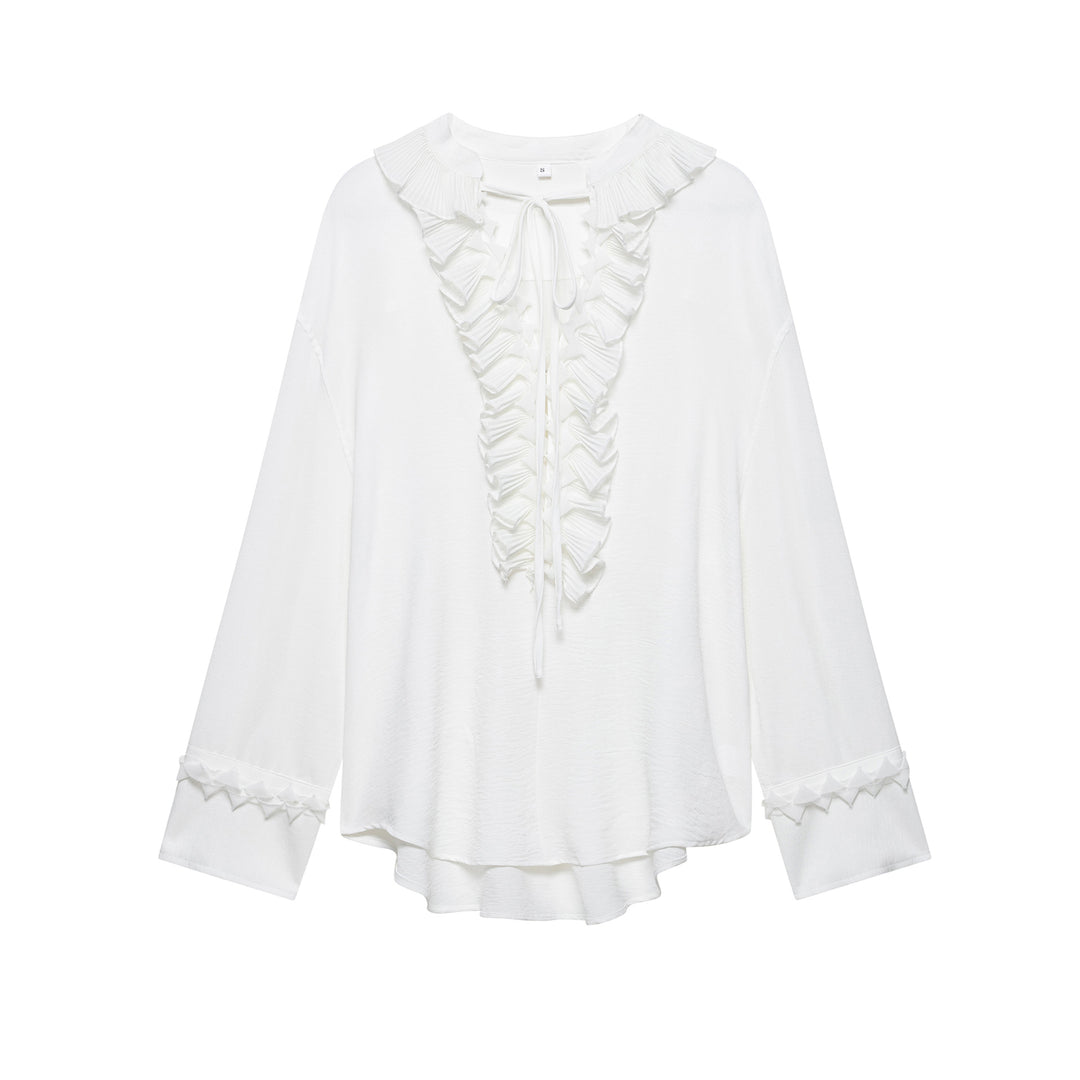 Femme Elegante Ruffleskjorte Stilla