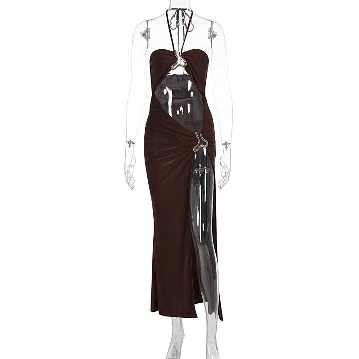 Dame wrap kjole med asymmetrisk snit og elegant detalje Skovae