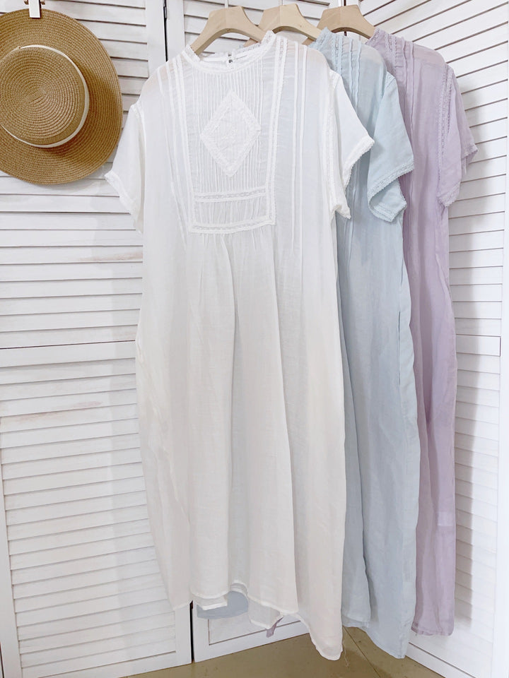 Femme Elegante Broderet Shift Kjole Stilla