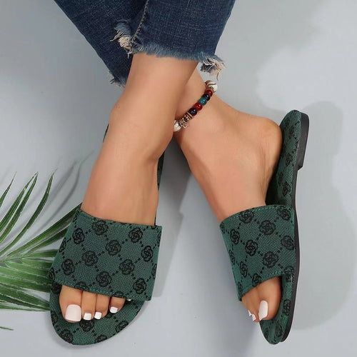 Dame åbne badesandaler med trendy logostik og skridsikker sål Stilla