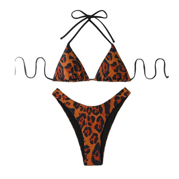 Dame Triangel-Bikini-Sæt med høj benudskæring og justerbare stropper Stilla