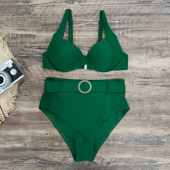 Dame bikini-sæt med elegant bustier-top og højtaljede trusser Stilla