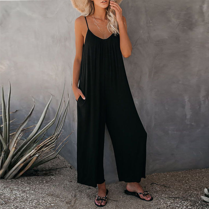 Dame Løs Jumpsuit med brede ben og praktiske lommer Stiila