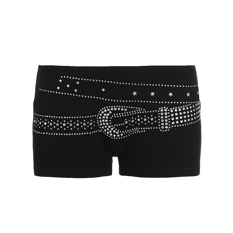 Dame ærmeløs top med strålende rhinestone-design Skovae