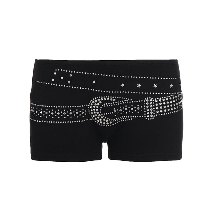 Damen ärmelloses Top mit Glitzer-Design und U-Ausschnitt Skovae