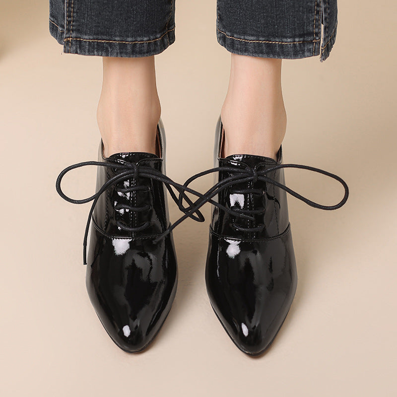 Femme Spitz-tå Snørebånd High-Heel Oxfords Stilla
