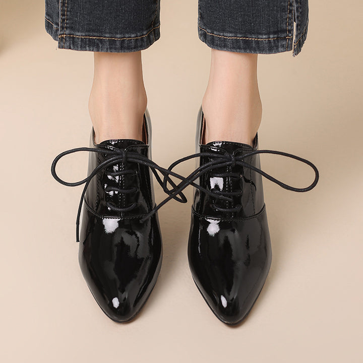 Femme Spitz-tå Snørebånd High-Heel Oxfords Stilla