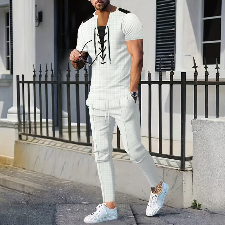 Herrer moderne fritidsoverdel og elegant joggingbuks Stilla