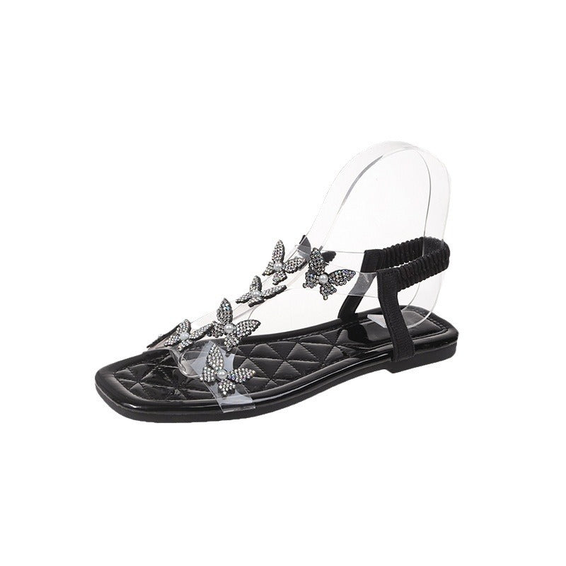 Dame elegante sandaler med strassdekorationer Stilla
