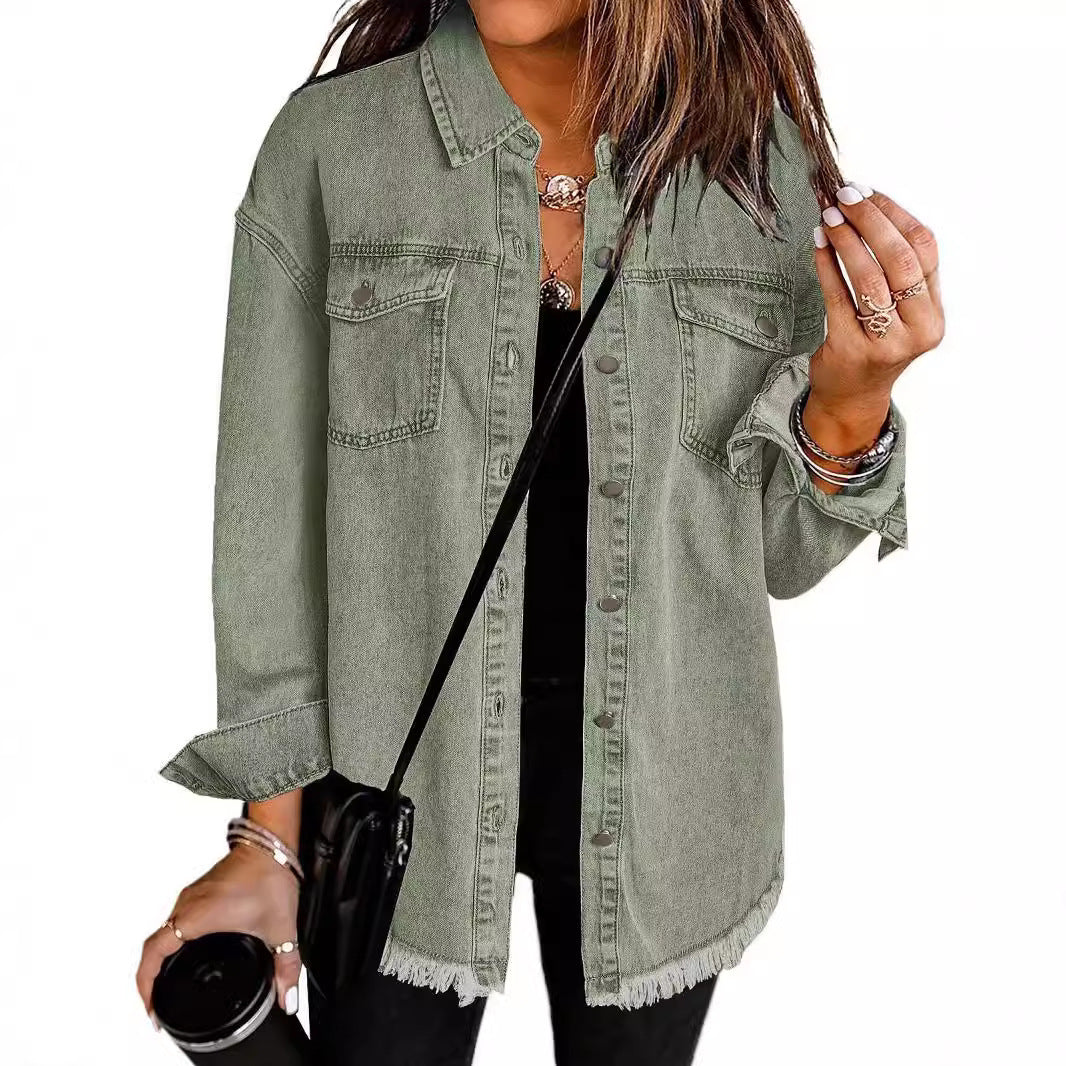 Femme Ødelagt Denim Westernjakke Stilla