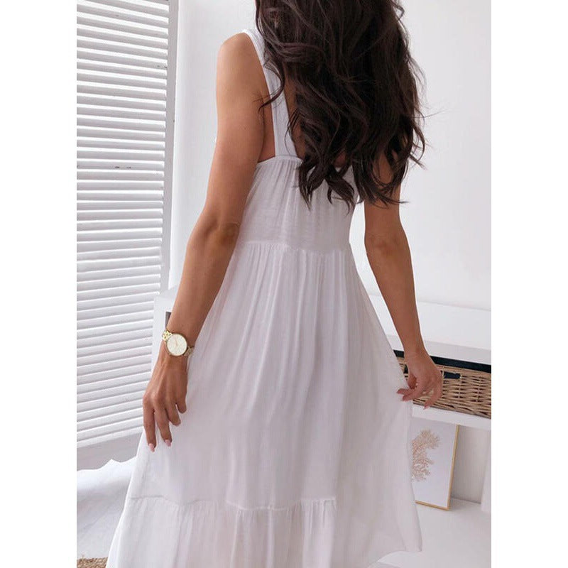 Femme Bohemian Spids Overkast Maxi Kjole Stilla