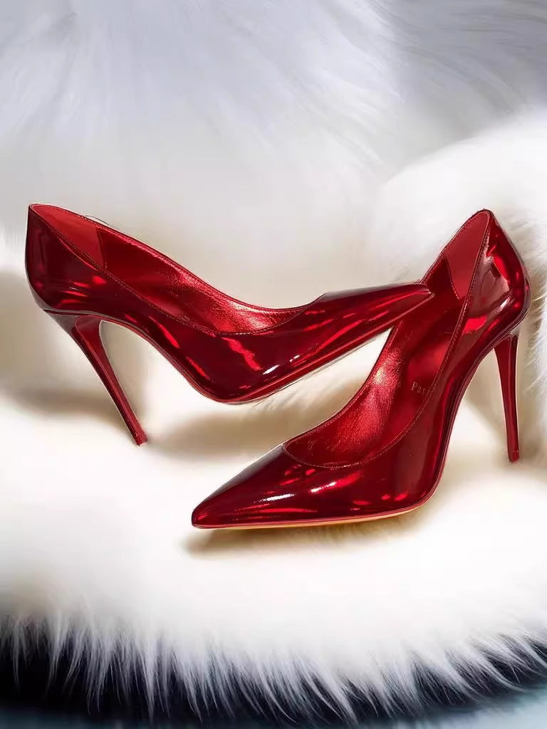 Damer Højglans Spids Tå Stiletto Hæle Stilla