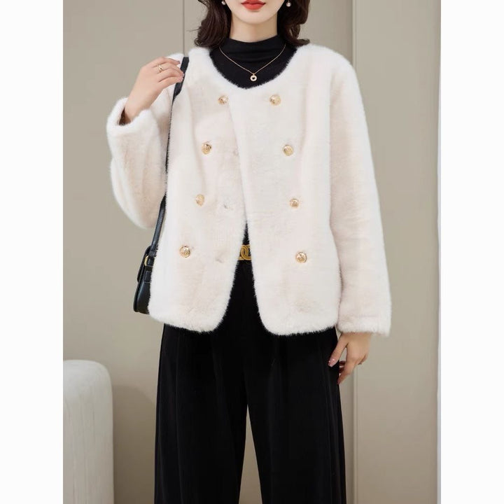 Dame mode blød jakke med elegante knapper Stilla