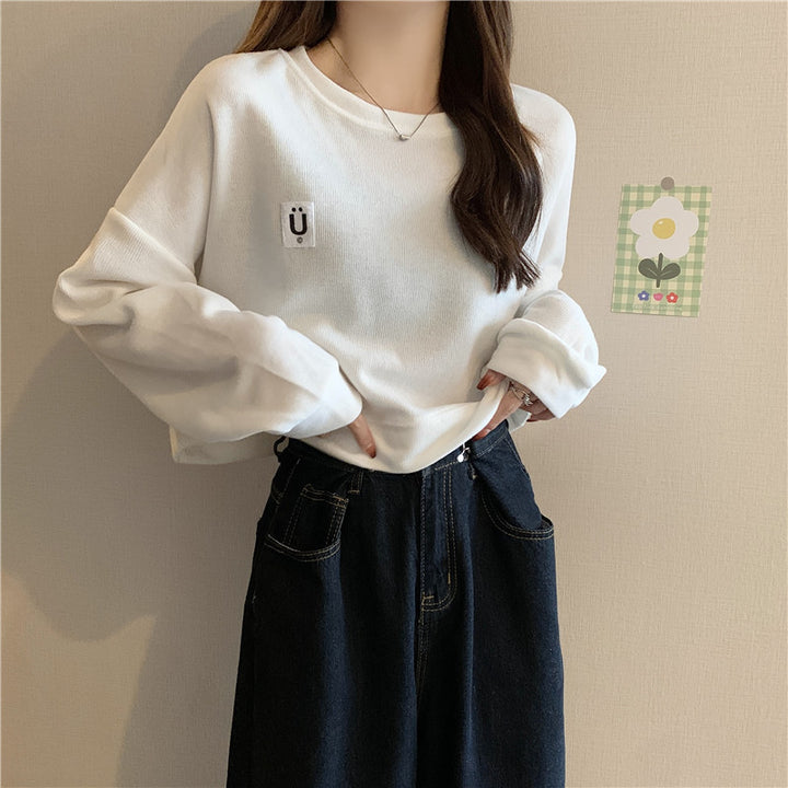 Femme Relaxed Fit Pullover Sweatshirt med stilfulde ribærmer Stilla