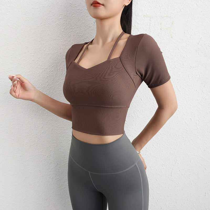 Dame Sporty Cropped-Top med innovativt stropdesign og åndbare egenskaber Stilla