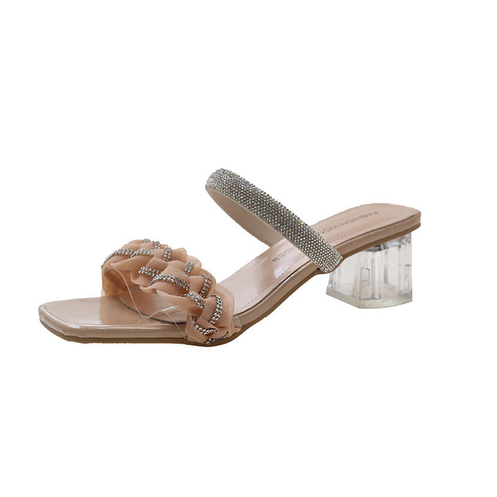 Damer Elegante Sandaler med Glitterdetaljer og Transparent Hæl Stilla