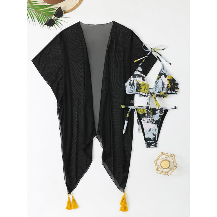 Dame Badetøj Sæt med moderigtig Kimono og trendy Bikini Stilla